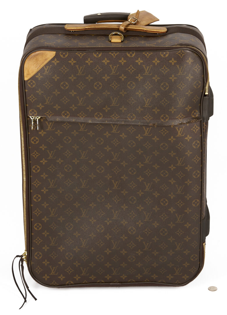 Lot 569: Vintage Louis Vuitton Monogram Suitcase & Garment Bag