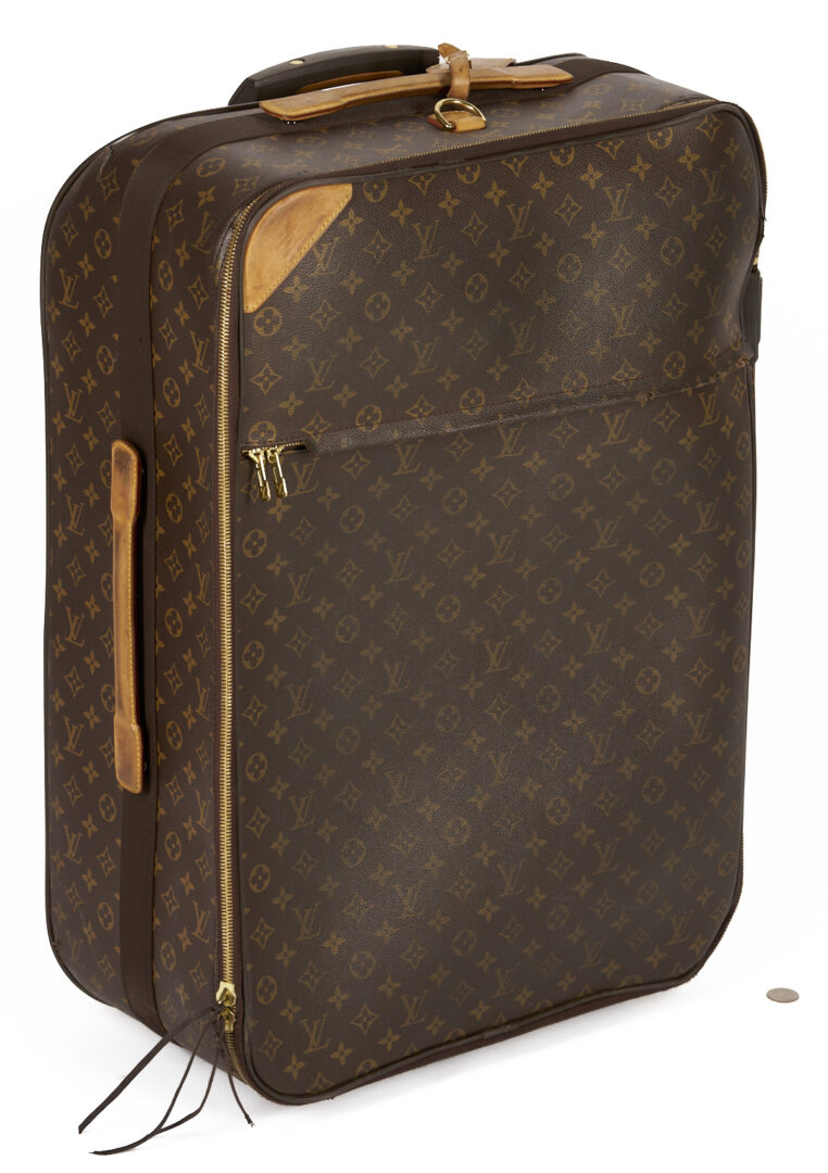 Lot 569: Vintage Louis Vuitton Monogram Suitcase & Garment Bag