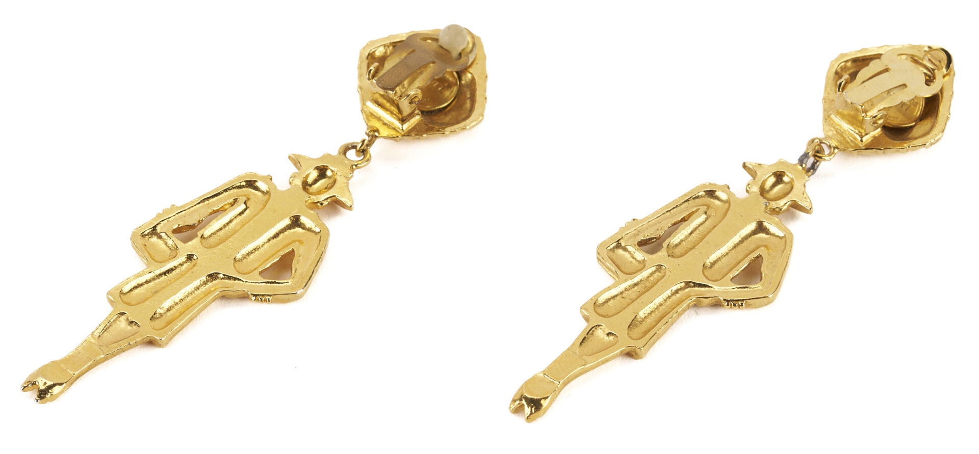 Lot 571: 4 Vintage Chanel Items, Earrings, Bangle & Scarf