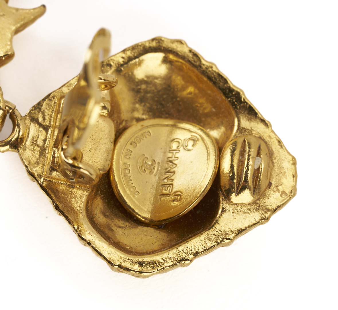 Lot 571: 4 Vintage Chanel Items, Earrings, Bangle & Scarf