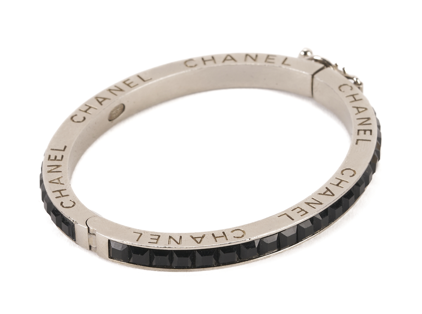 Lot 571: 4 Vintage Chanel Items, Earrings, Bangle & Scarf