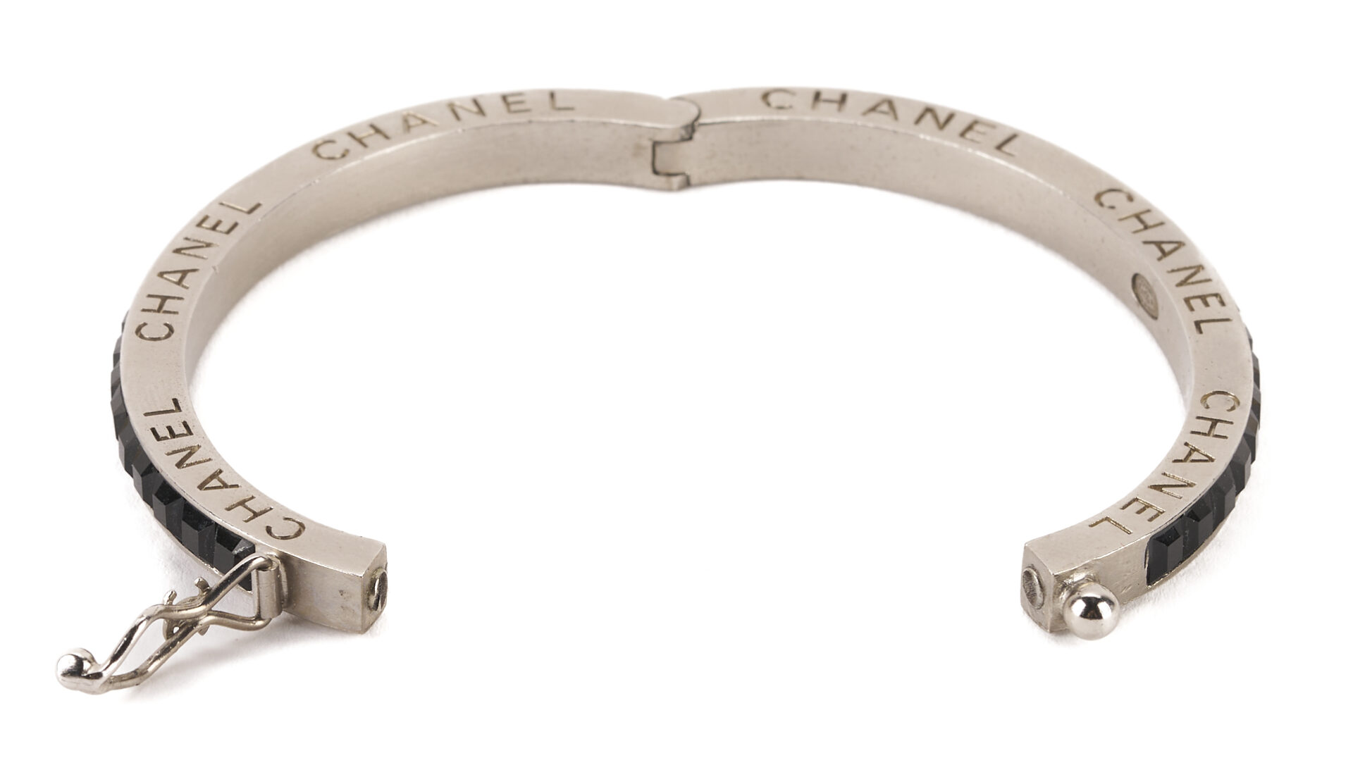 Lot 571: 4 Vintage Chanel Items, Earrings, Bangle & Scarf