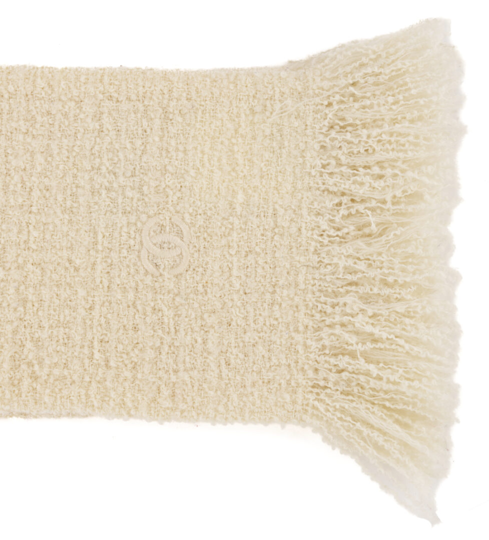 Lot 571: 4 Vintage Chanel Items, Earrings, Bangle & Scarf