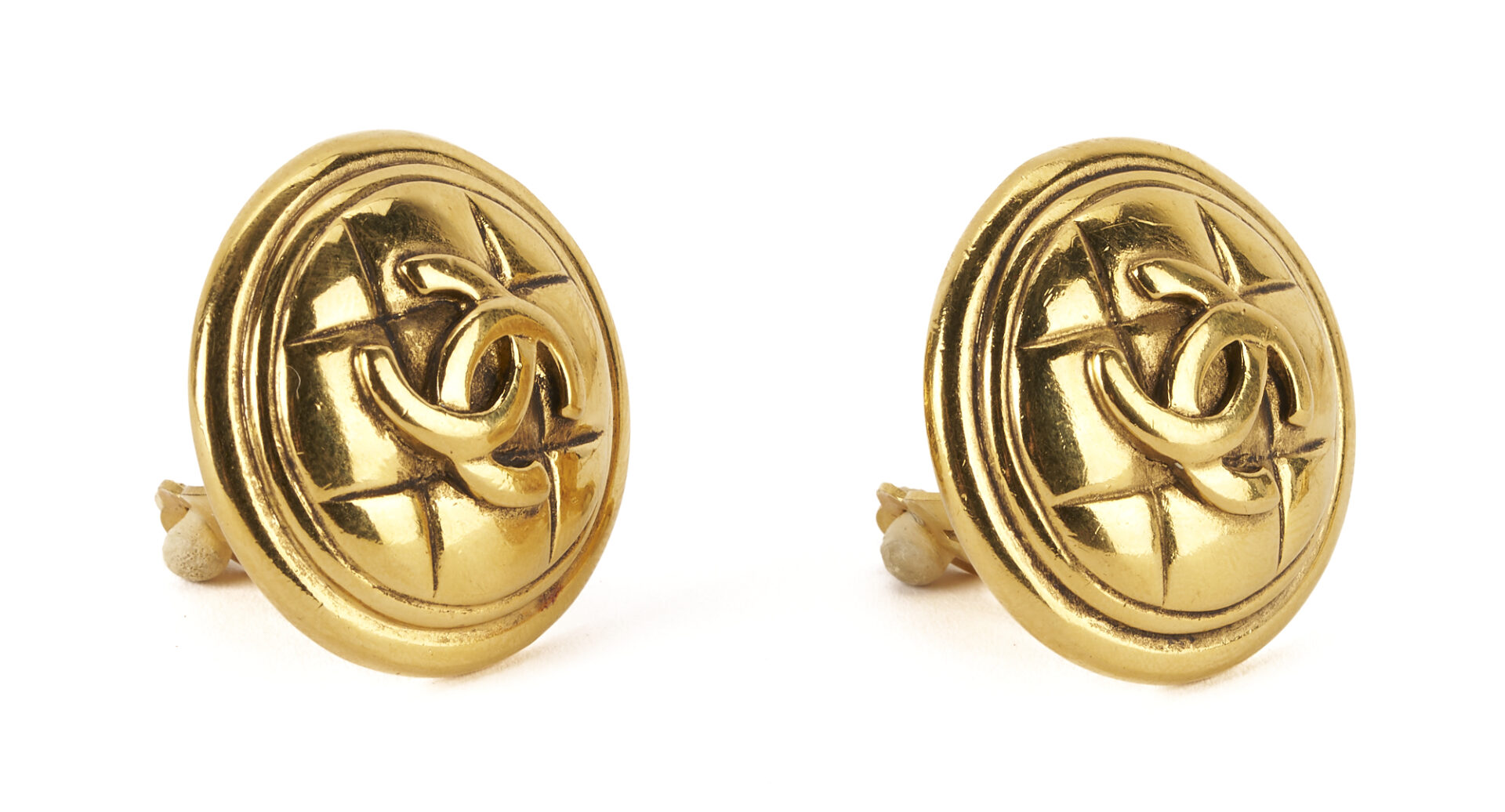 Lot 571: 4 Vintage Chanel Items, Earrings, Bangle & Scarf