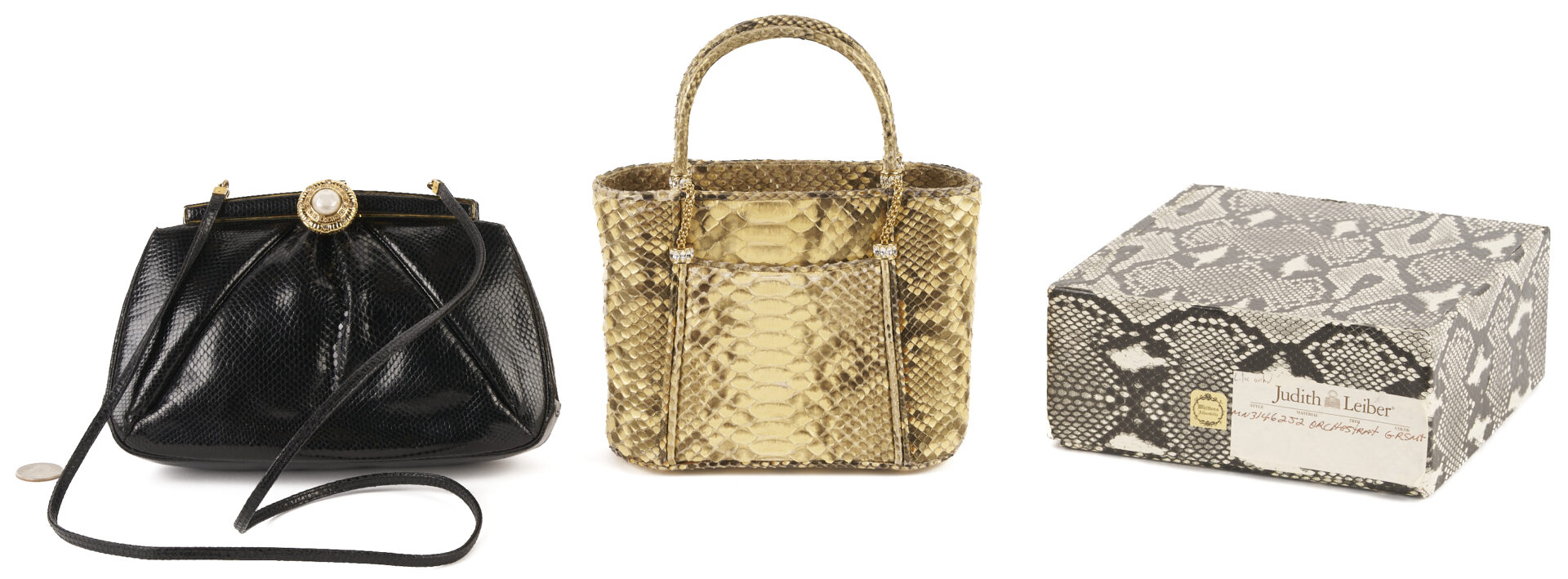 Lot 572: 3 Judith Leiber Evening Purses & Accessories