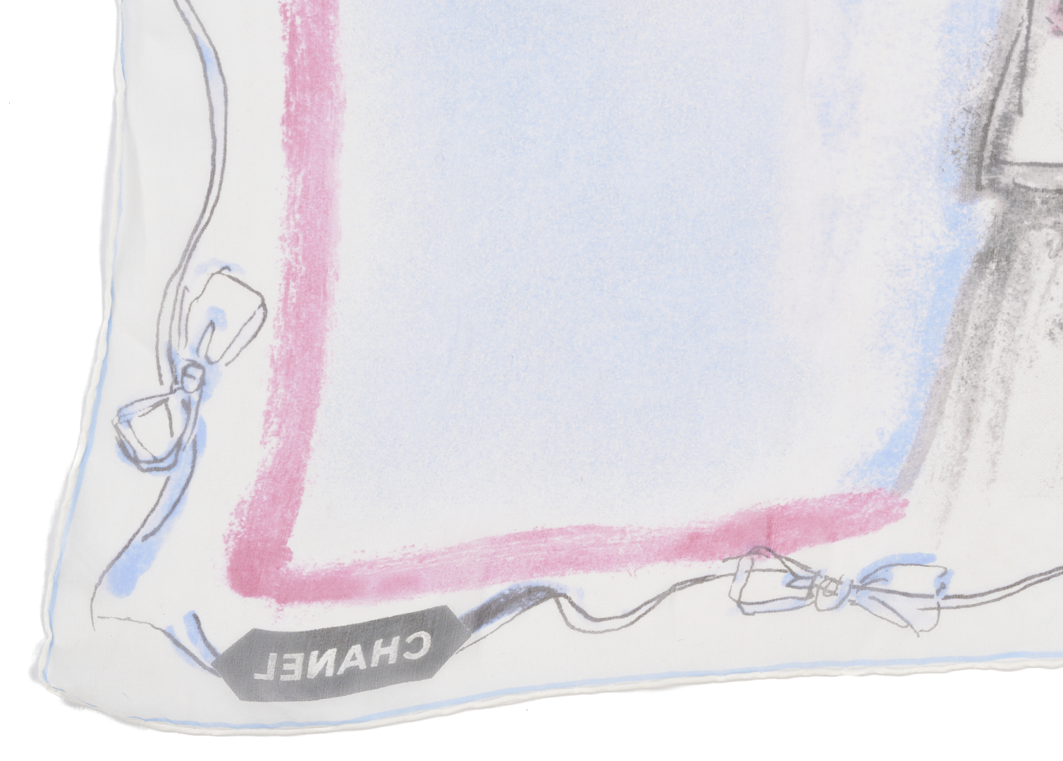 Lot 573: 2 Silk Chanel Scarves incl. Eiffel Tower and Karl Lagerfeld