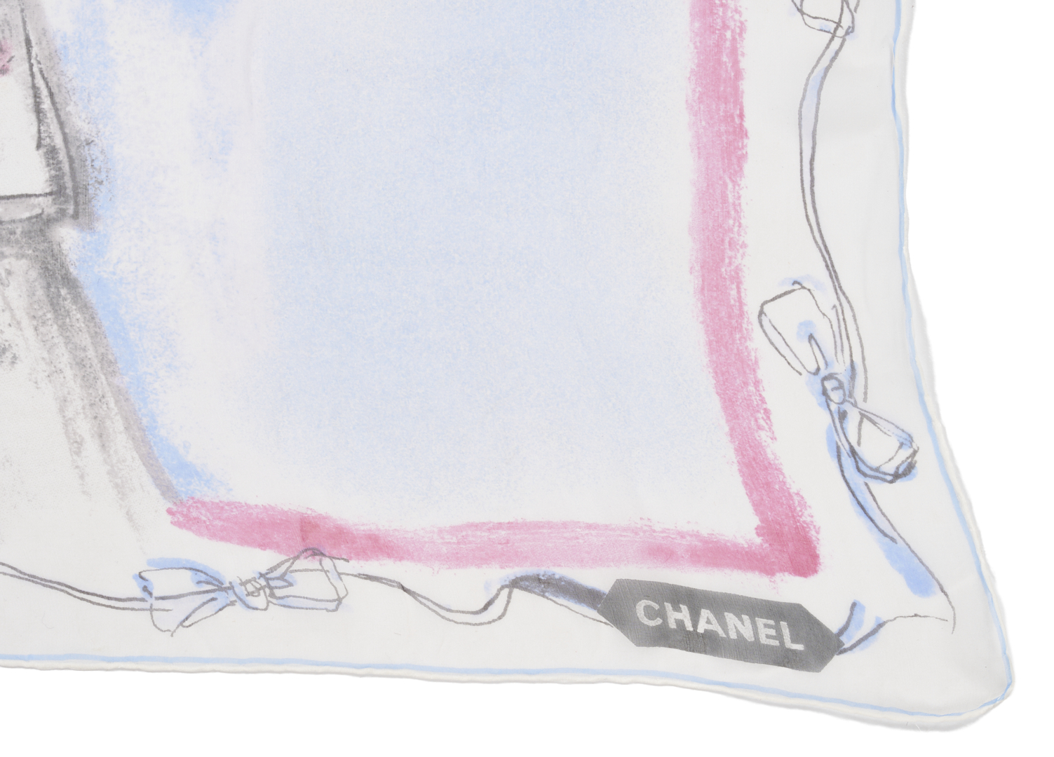 Lot 573: 2 Silk Chanel Scarves incl. Eiffel Tower and Karl Lagerfeld