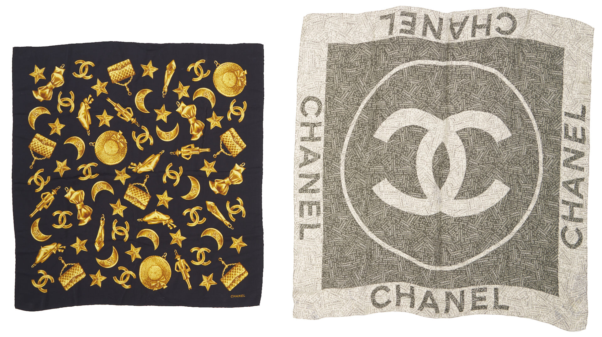 Lot 575: 2 Chanel Silk Scarves