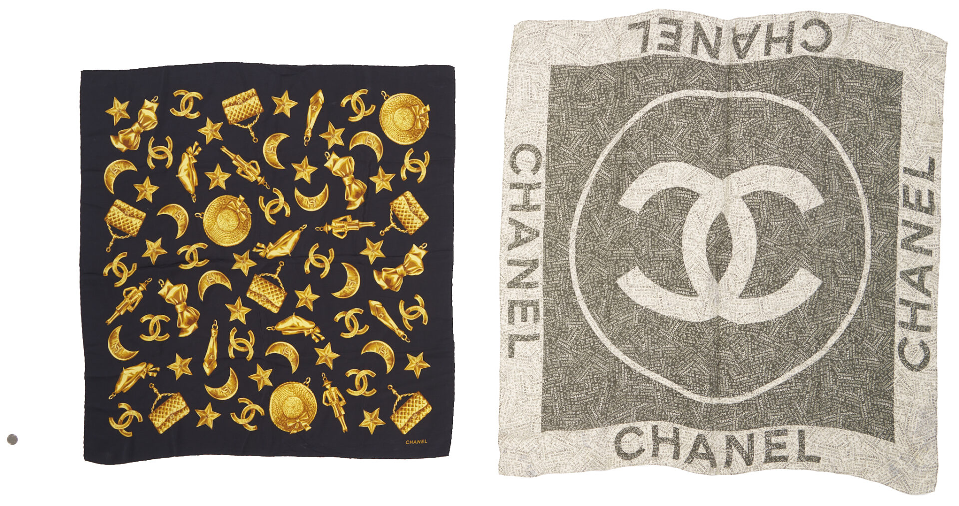 Lot 575: 2 Chanel Silk Scarves