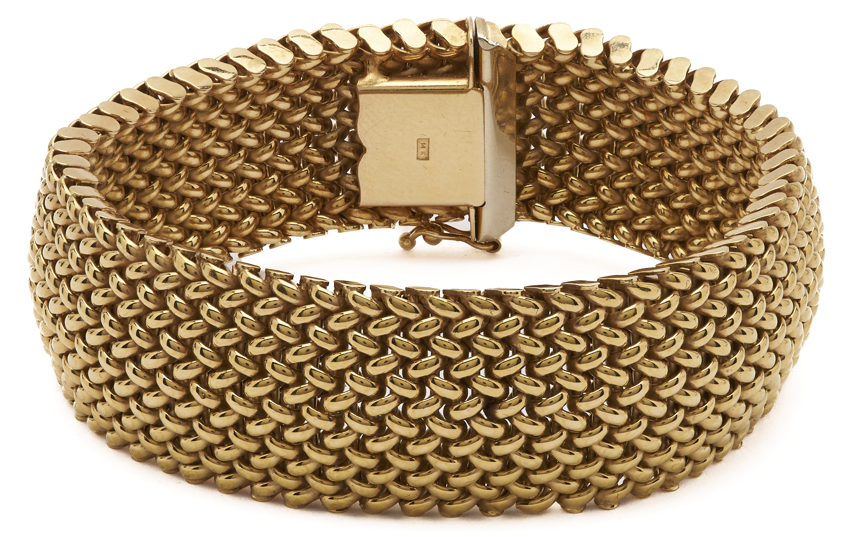 Lot 578: 14K Yellow Gold Mesh Bracelet