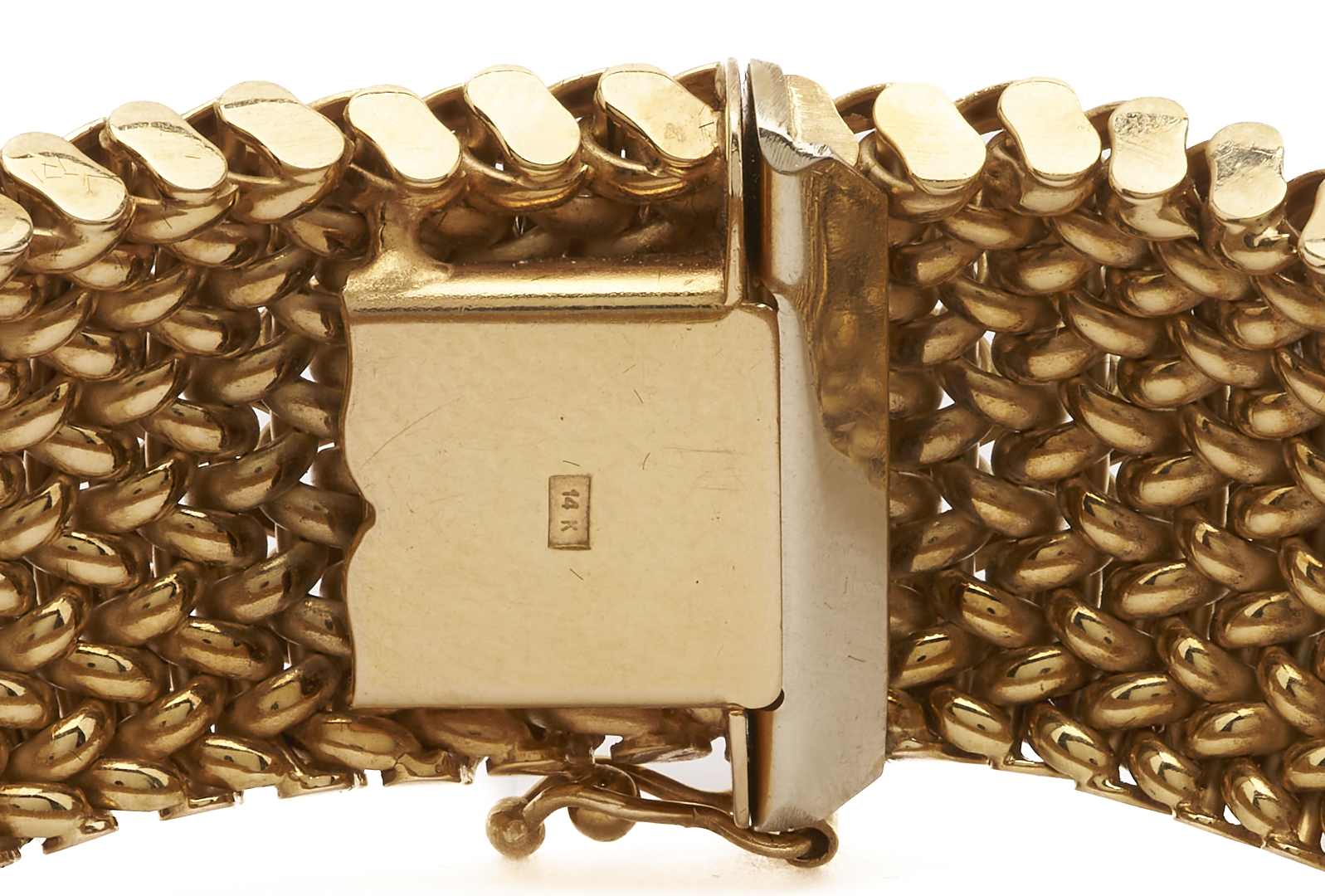 Lot 578: 14K Yellow Gold Mesh Bracelet