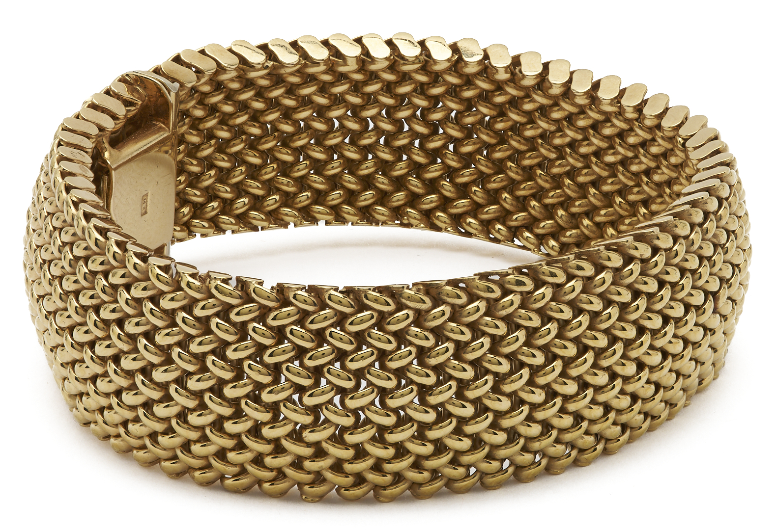 Lot 578: 14K Yellow Gold Mesh Bracelet