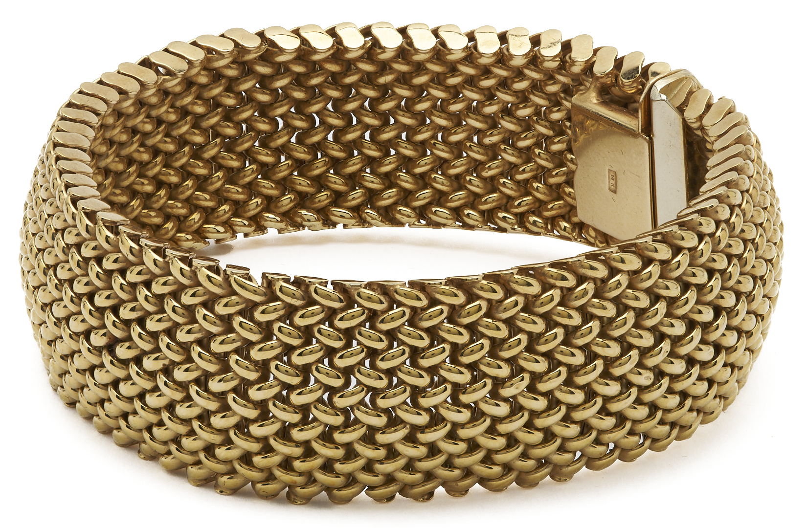 Lot 578: 14K Yellow Gold Mesh Bracelet