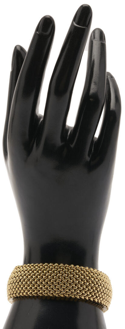 Lot 578: 14K Yellow Gold Mesh Bracelet