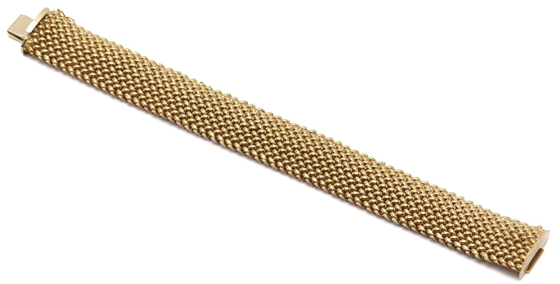 Lot 578: 14K Yellow Gold Mesh Bracelet