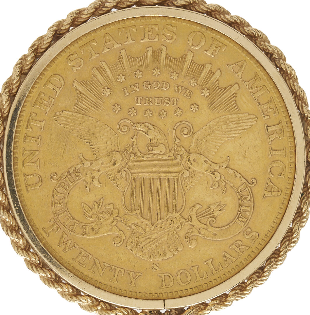 Lot 57: 1904 $20 Liberty Coin Pendant w/ 14K Gold Necklace