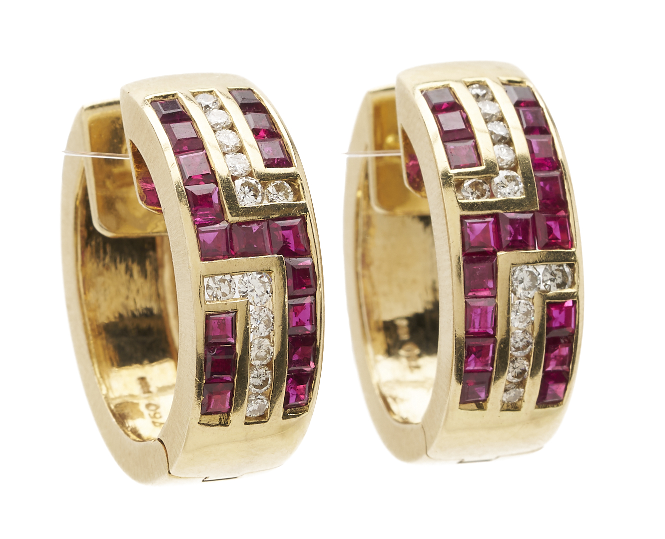 Lot 580: Gold, Ruby, & Diamond Ring and Earrings