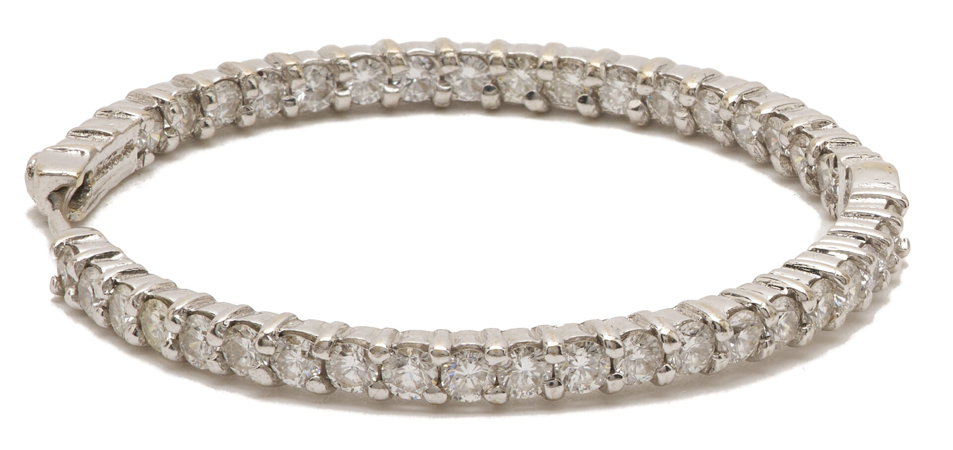 Lot 581: Roberto Coin 18K Gold & Diamond Hoop Earrings