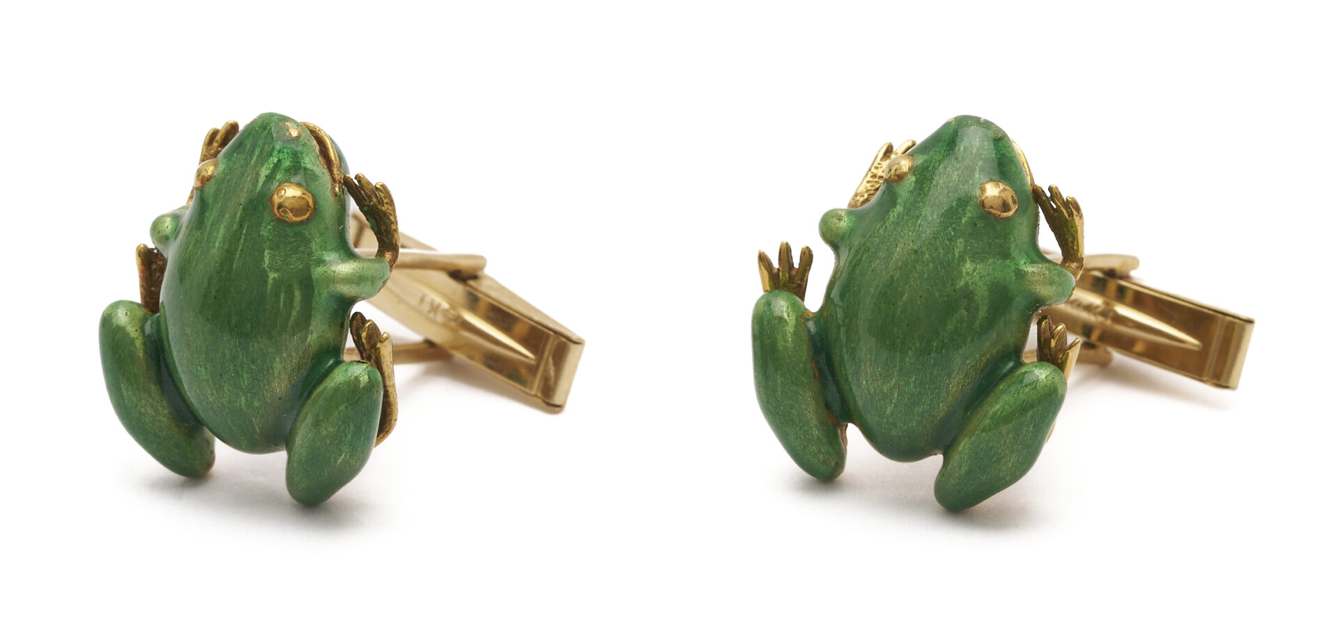 Lot 583: 2 Pairs of 14K Gold Cufflinks