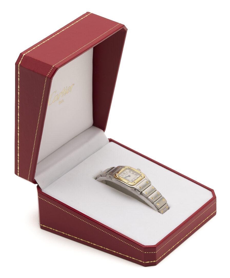 Lot 585: Ladies’ 18K Cartier Santos De Cartier Watch