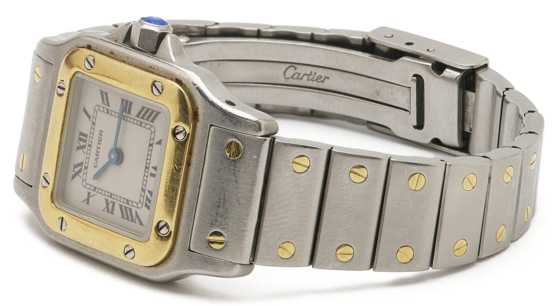 Lot 585: Ladies’ 18K Cartier Santos De Cartier Watch