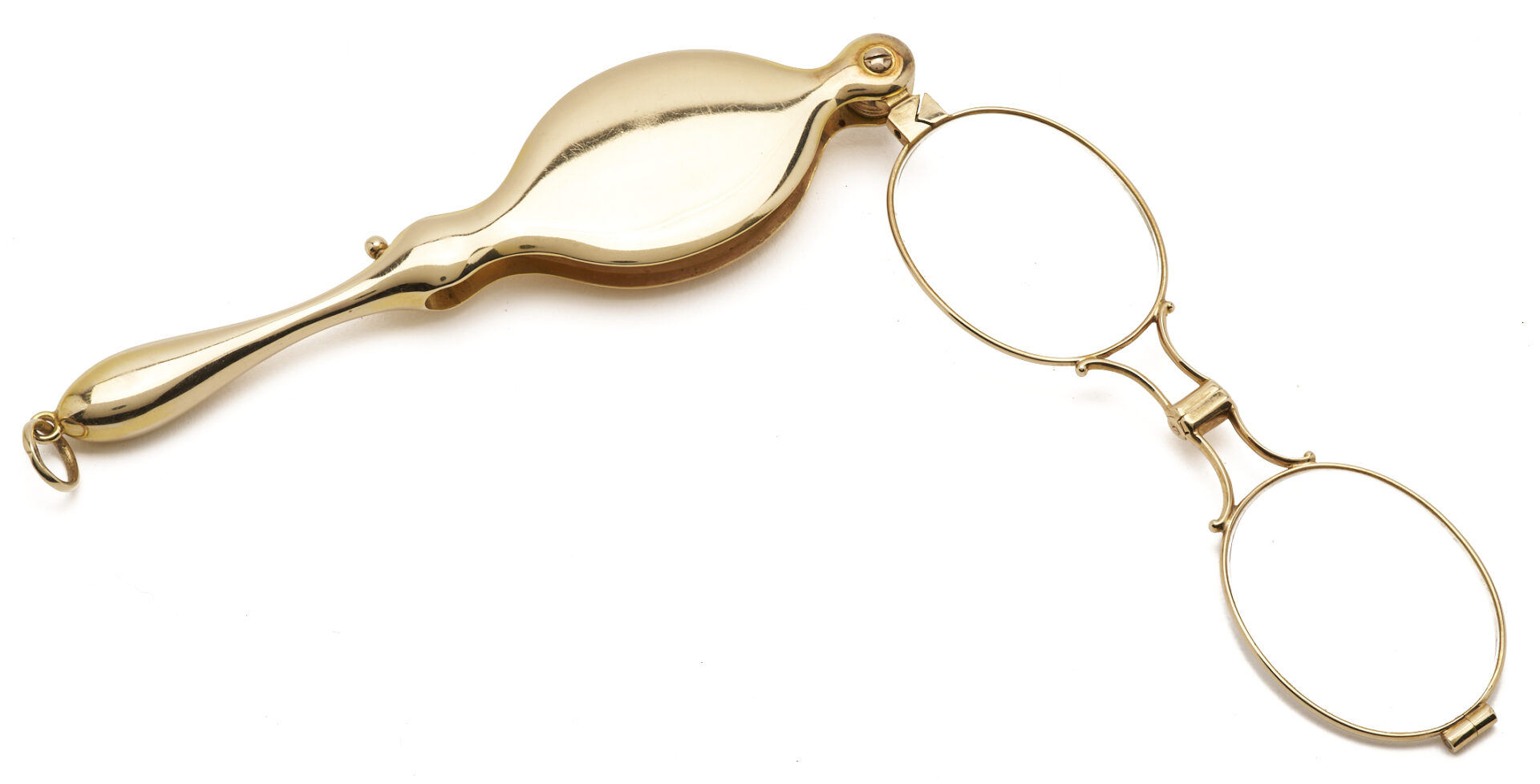 Lot 587: 14K Yellow Gold & Gemstone Opera Glasses