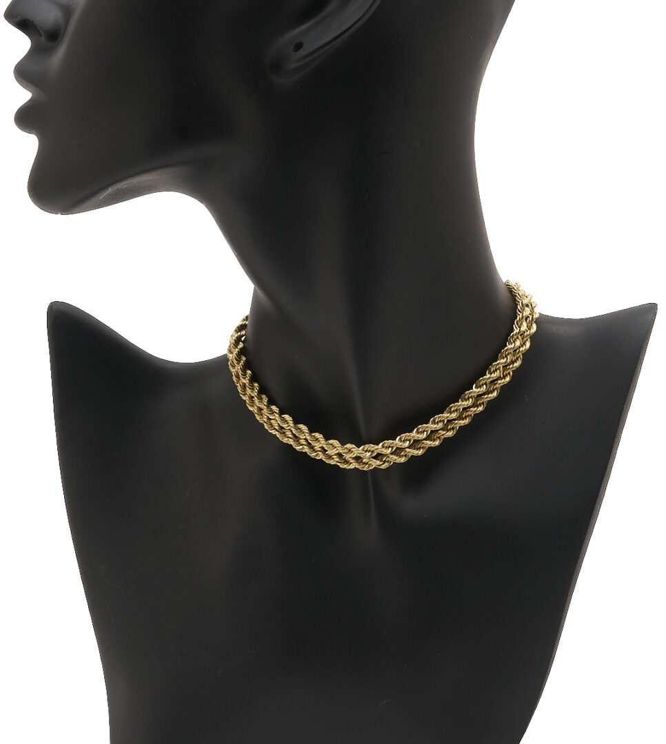 Lot 589: 14K Gold Rope Chain Necklace