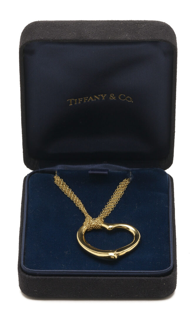 Lot 590: Tiffany & Co. Elsa Peretti 18K Open Heart Necklace