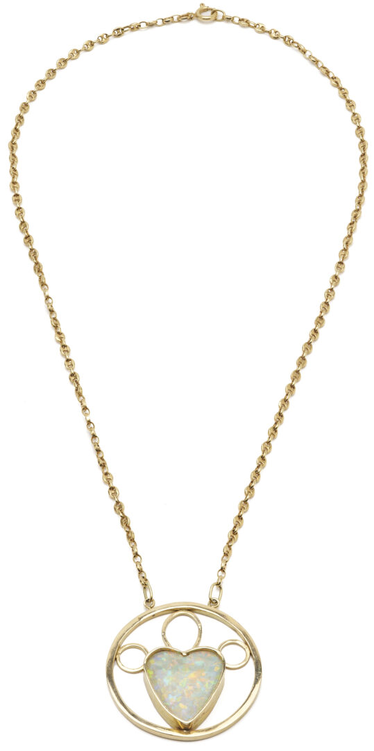 Lot 598: 14K Gold & Opal Necklace