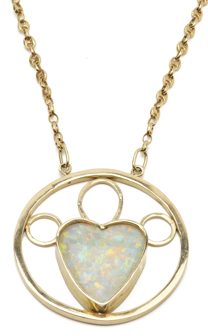 Lot 598: 14K Gold & Opal Necklace