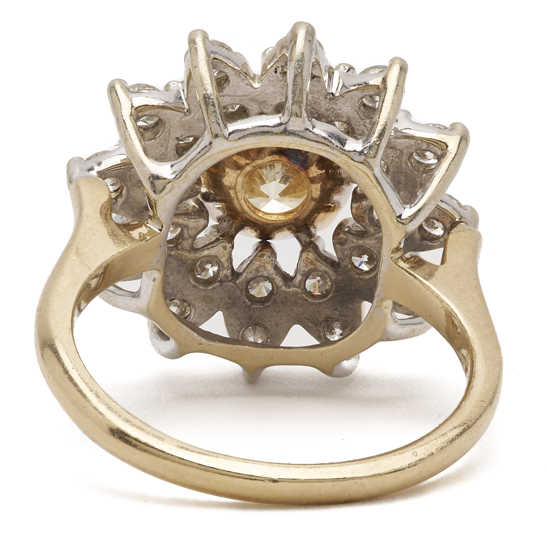Lot 599: 14K Yellow Gold 1.5 Carat Diamond Cocktail Ring
