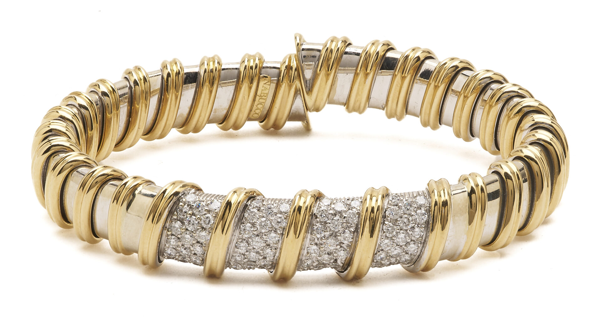 Lot 59: Roberto Coin 18K Gold & Diamond Bracelet