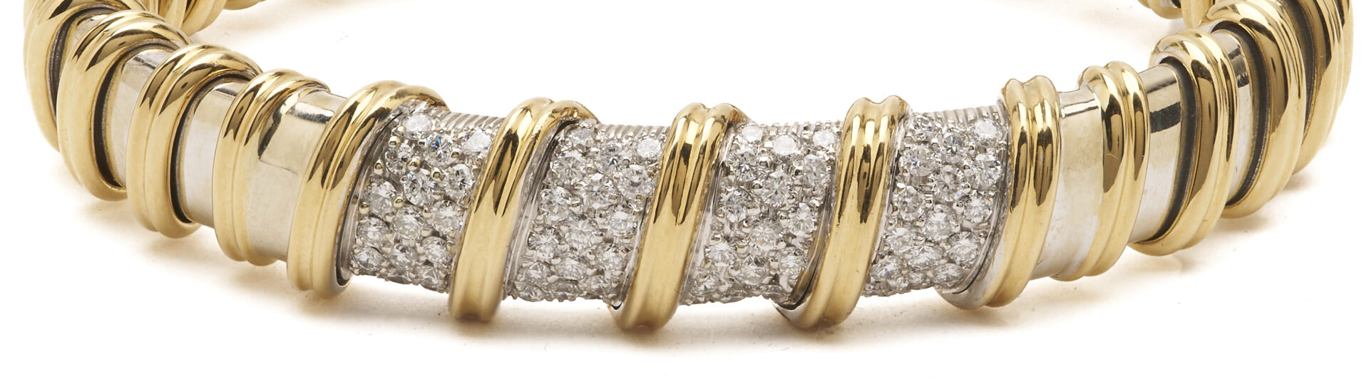 Lot 59: Roberto Coin 18K Gold & Diamond Bracelet