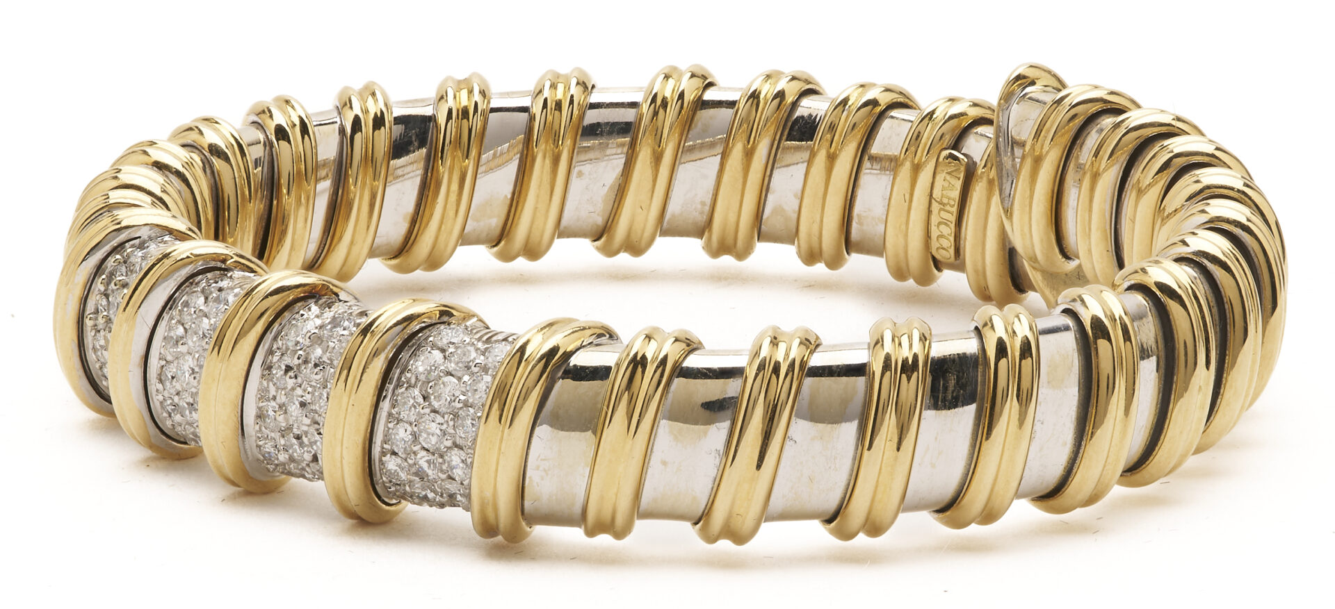 Lot 59: Roberto Coin 18K Gold & Diamond Bracelet