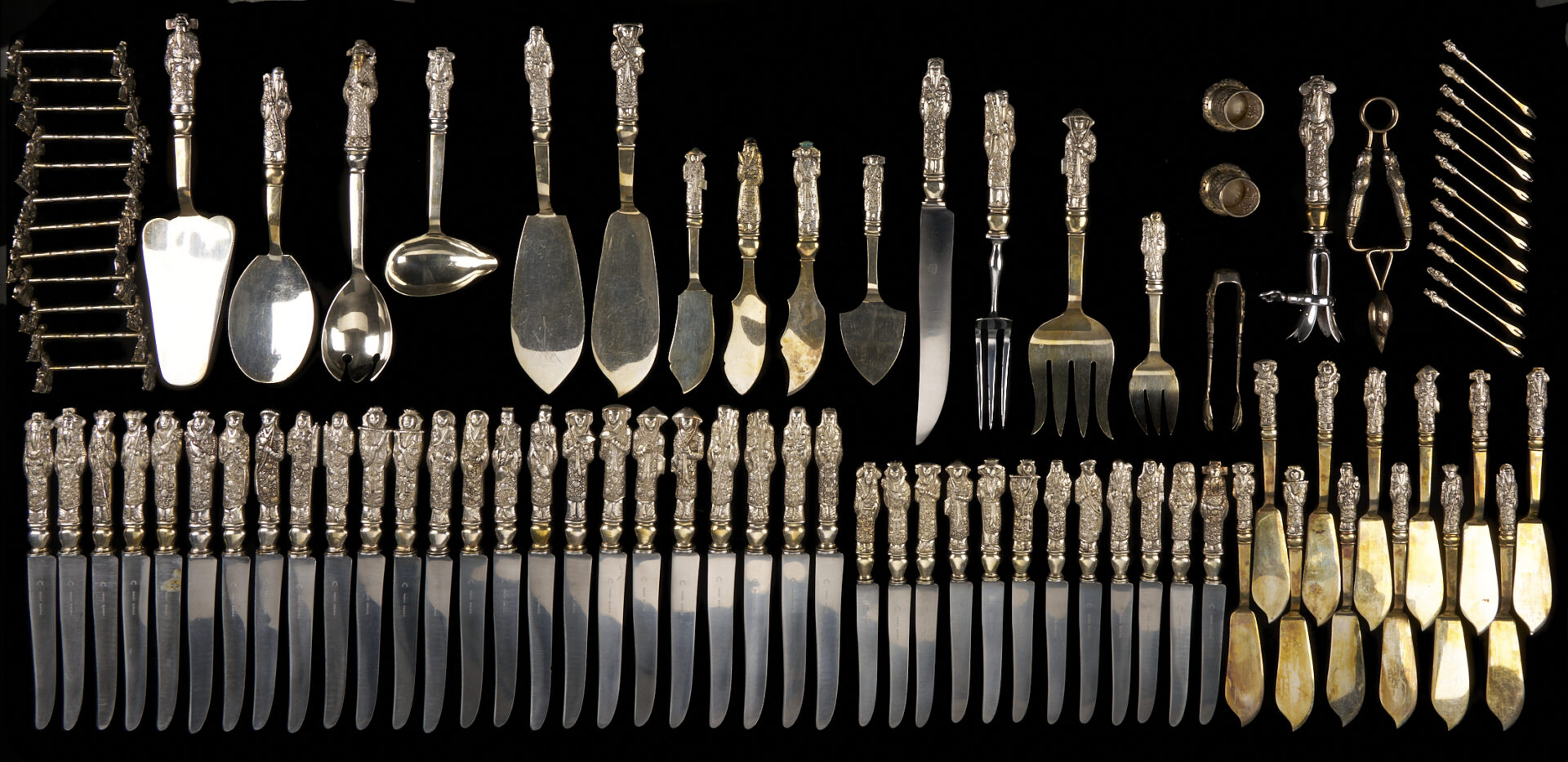 Lot 5: Chinese Export Figural Silver Flatware Set 228 pcs