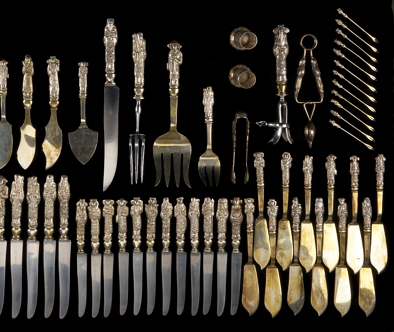 Lot 5: Chinese Export Figural Silver Flatware Set 228 pcs