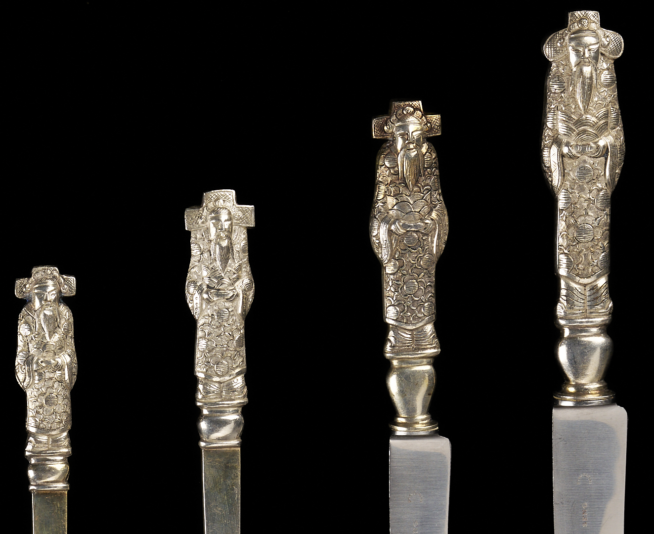 Lot 5: Chinese Export Figural Silver Flatware Set 228 pcs