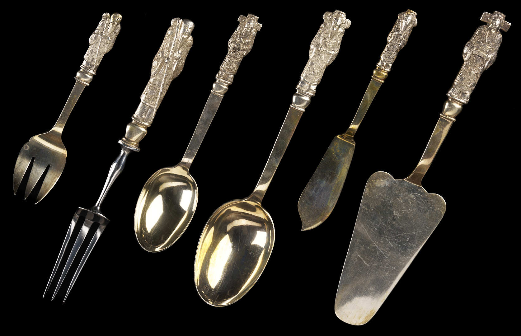 Lot 5: Chinese Export Figural Silver Flatware Set 228 pcs