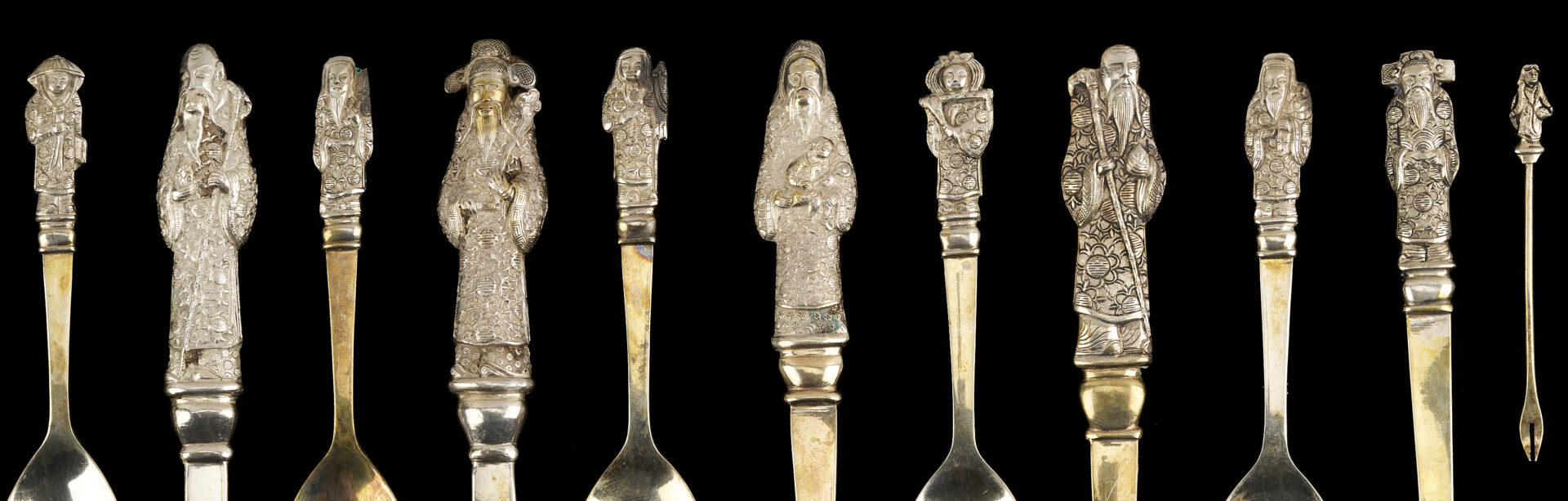 Lot 5: Chinese Export Figural Silver Flatware Set 228 pcs