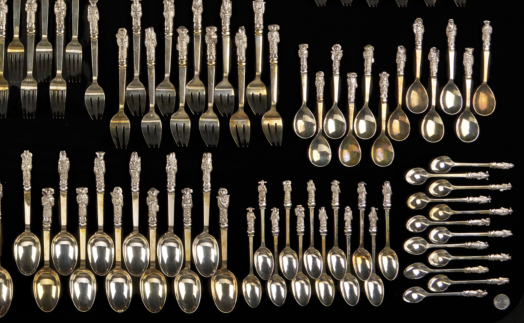 Lot 5: Chinese Export Figural Silver Flatware Set 228 pcs