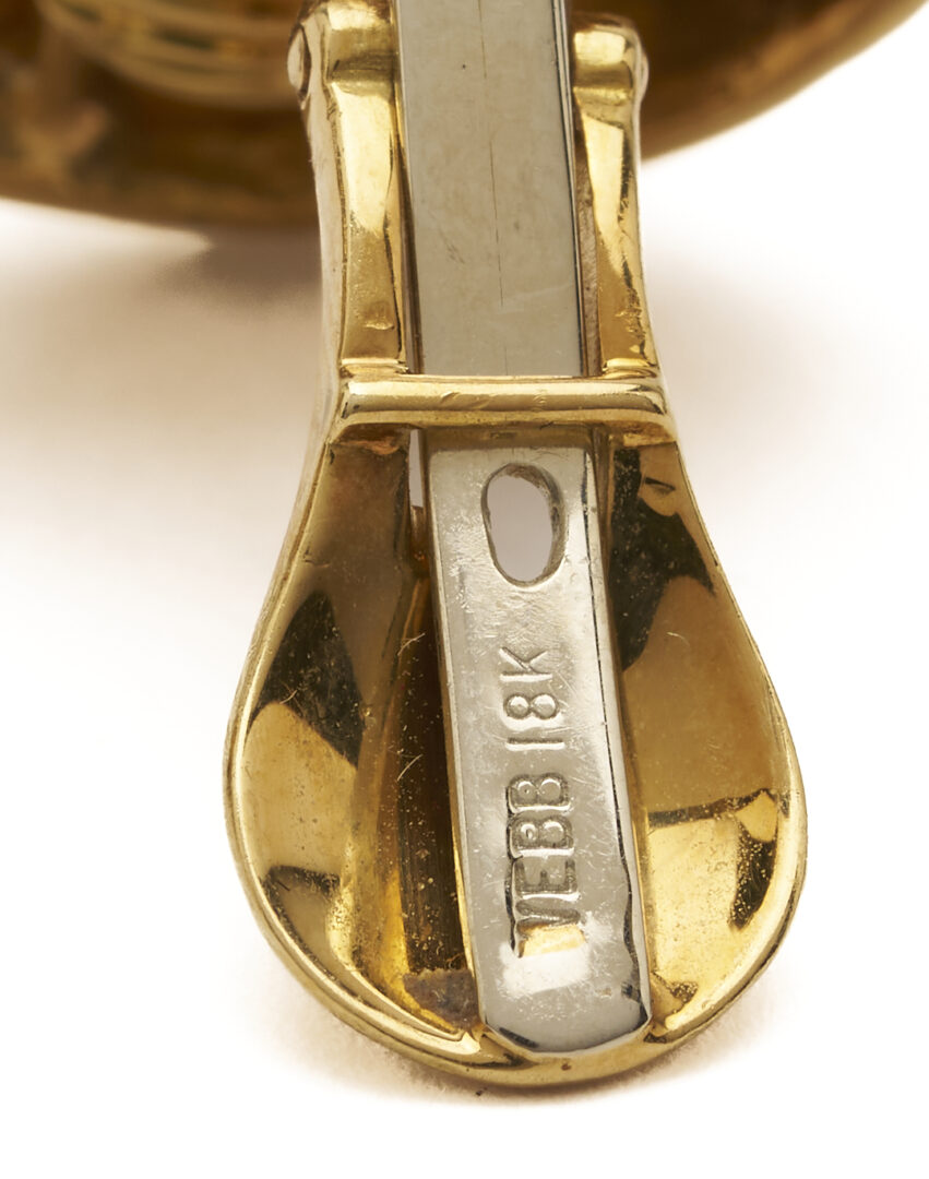 Lot 600: David Webb 18K Gold & Red Enamel Earrings