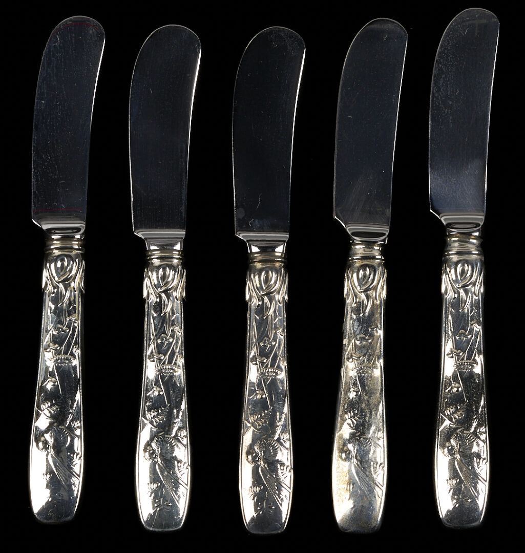 Lot 602: 30 Pcs Tiffany Audubon Pattern Sterling Flatware