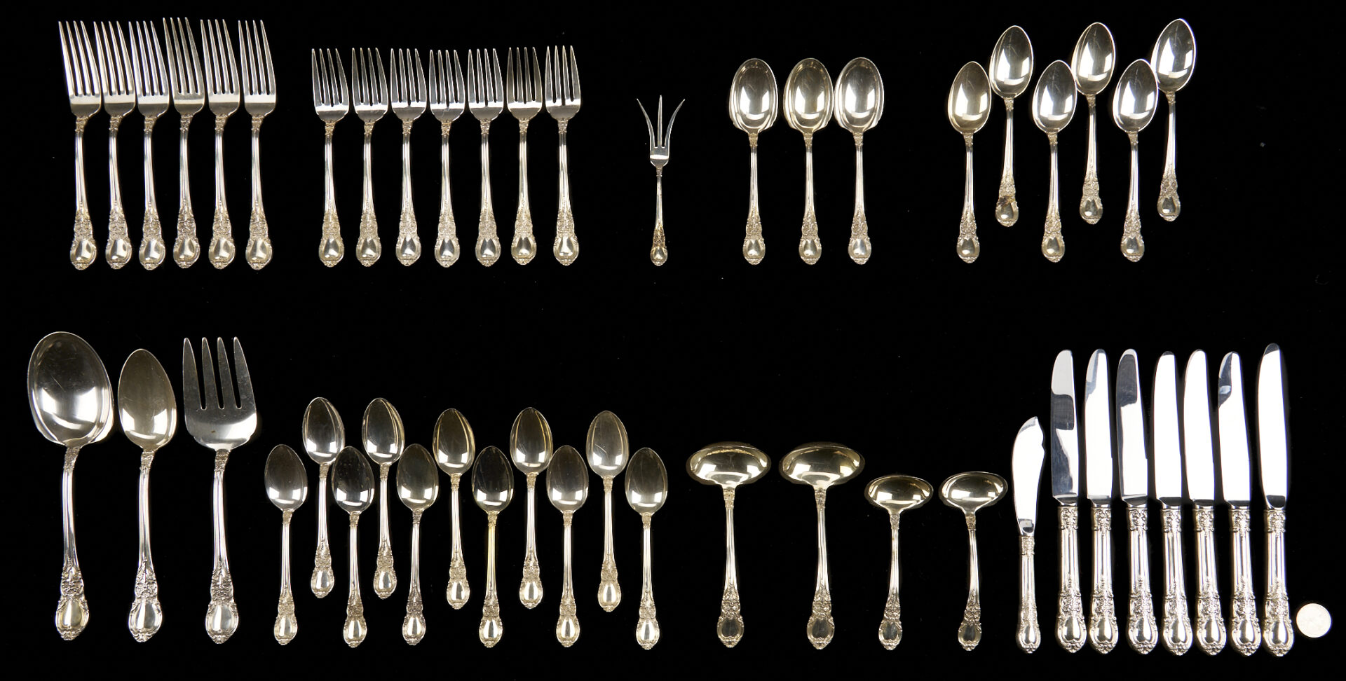 Lot 603: 49 Pcs Lunt American Victorian Sterling Silver Flatware