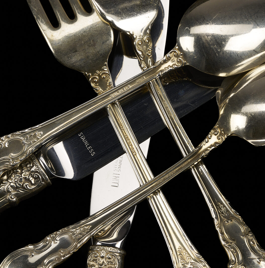 Lot 603: 49 Pcs Lunt American Victorian Sterling Silver Flatware