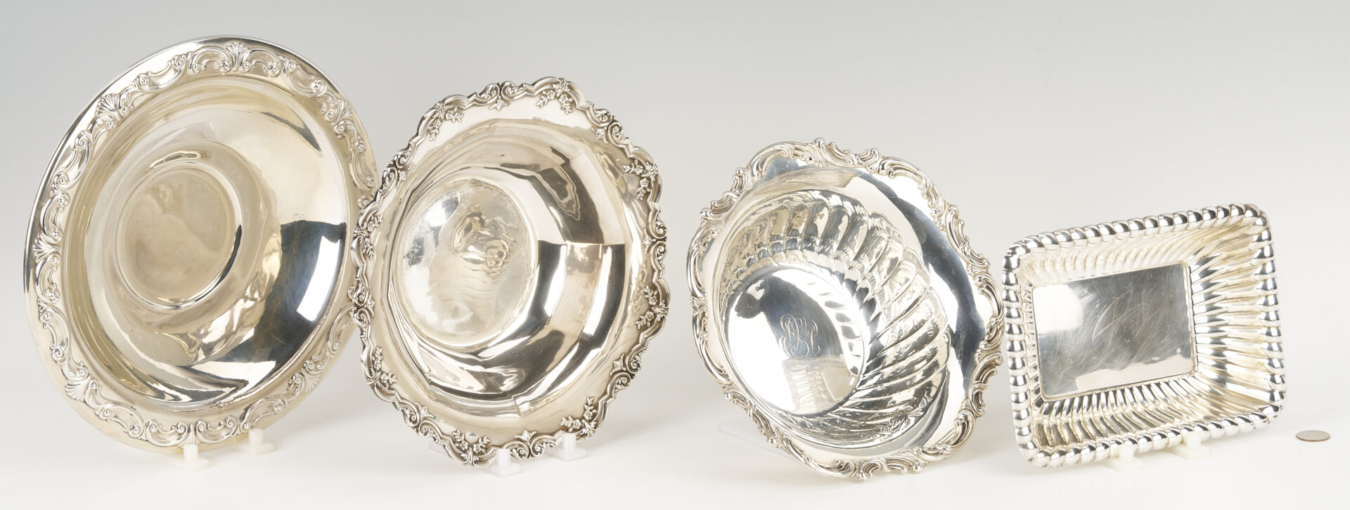 Lot 605: 4 Sterling Silver Serving Bowls