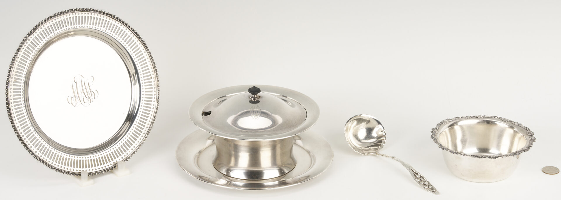 Lot 607: 4 Pcs. Sterling Hollowware, incl. Sauce Dish