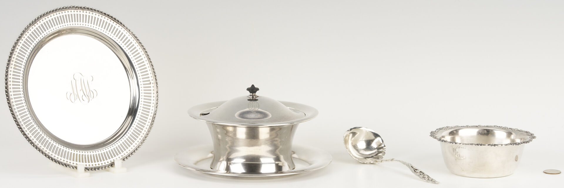 Lot 607: 4 Pcs. Sterling Hollowware, incl. Sauce Dish