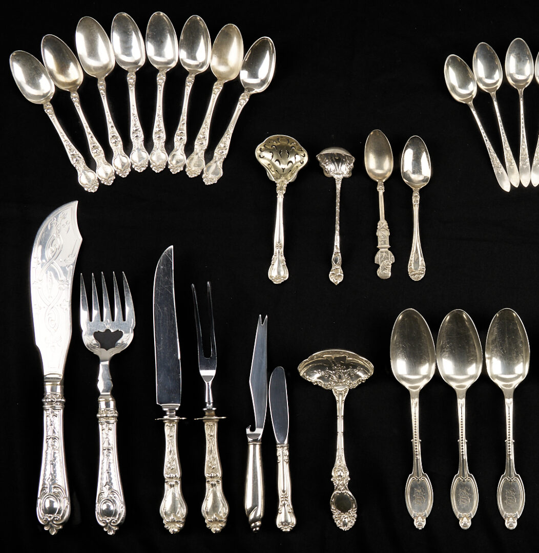 Lot 608: 56 Pcs Flatware Incl. Antique Sterling