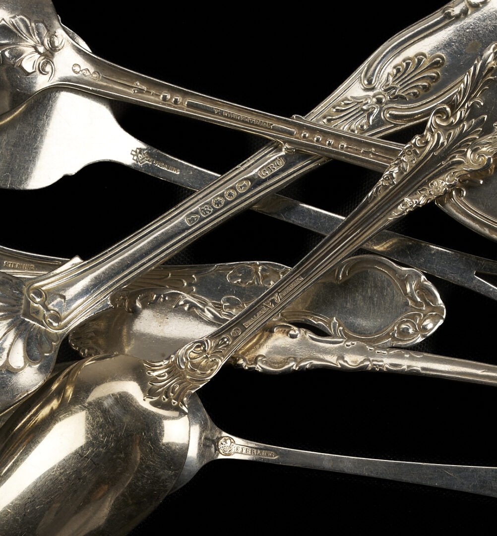 Lot 608: 56 Pcs Flatware Incl. Antique Sterling