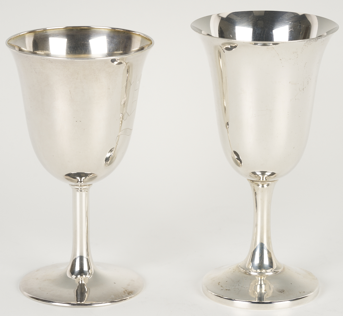 Lot 610: 8 Sterling Silver Goblets
